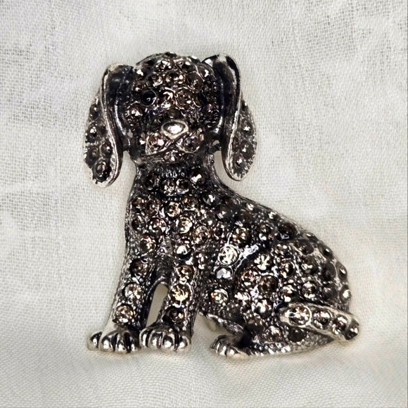Sparkling Rhinestone Dog Brooch - Picture 1 of 3